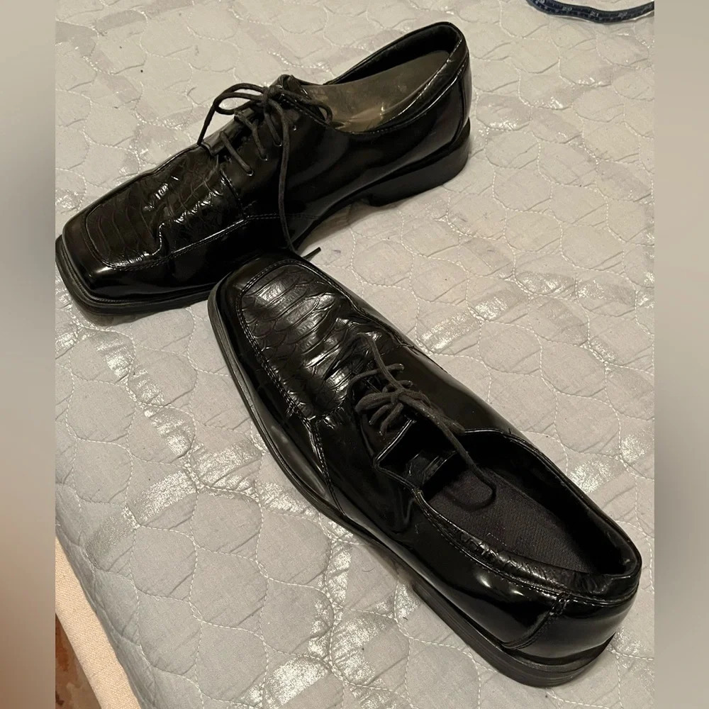 STATE STREET~BLACK PATTEN LEATHER~SIZE 14~NICE👍